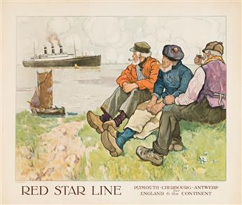 Henri Cassiers (1858-1944).             RED STAR LINE.  Circa 1925.